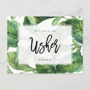 tropisch groen zal je mijn zus zijn aankondigingskaart