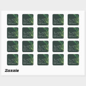 Tropisch groenbladig palmschrift bruids dank vierkante sticker (Vel)