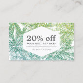 Tropisch-groene/Aqua Glitter Palms Korting Kaart (Voorkant)