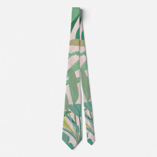Tropisch groene bananen laten roze patronen zien stropdas