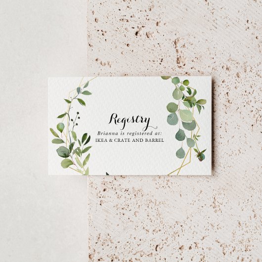 Tropisch Groene Blaves Wedding Gift Registry Informatiekaartje