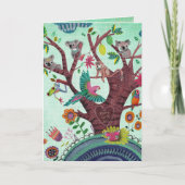 Tropisch-groene boom met koala-verjaardag kaart (Voorkant)
