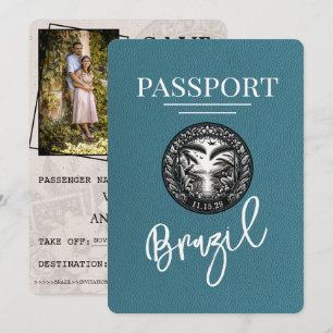 Tropisch groene Brazilie Paspoort Save The Date