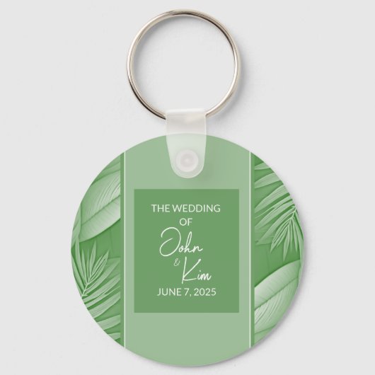 Tropisch groene bruiloft Sleutelhanger (Voorkant)