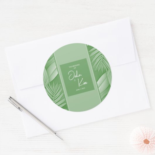 Tropisch groene bruiloft Sticker (Envelop)