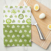 Tropisch Groene Cirkel Bladeren Patroonontwerp Theedoek (Quarter Fold)