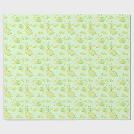 Tropisch Groene Citrus ZOMER Sinaasappel citroensc Cadeaupapier (Vlak)