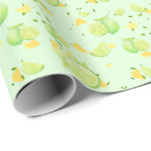 Tropisch Groene Citrus ZOMER Sinaasappel citroensc Cadeaupapier (Rol Hoek)