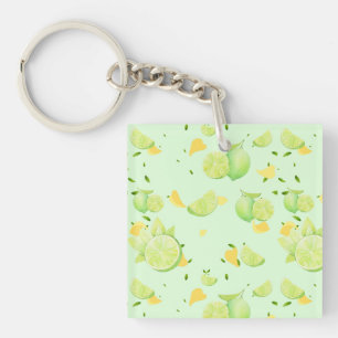 Tropisch Groene Citrus ZOMER Sinaasappel citroensc Sleutelhanger