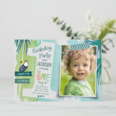 Tropisch groene en blauwe Oerwoud Waterverf Boy Kaart (Staand voorkant)