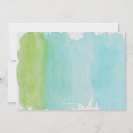 Tropisch groene en blauwe Oerwoud Waterverf Boy Kaart (Achterkant)