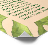 Tropisch groene en roze trouwdag poster (Hoek)