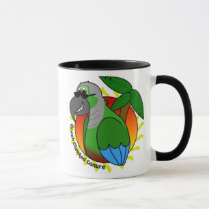 Tropisch-groene, gekekte conure Mok