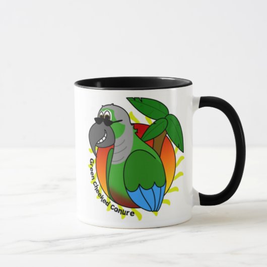 Tropisch-groene, gekekte conure Mok (Rechts)