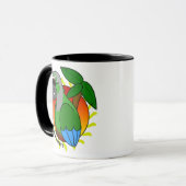 Tropisch-groene, gekekte conure Mok (Voorkant links)