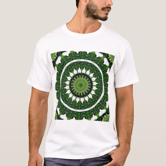 Tropisch groene Mandala T-shirt (Voorkant)