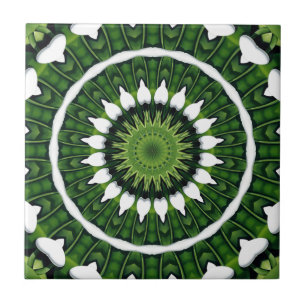 Tropisch groene mandala tegeltje