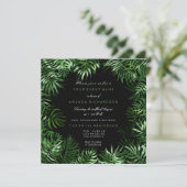 Tropisch groene mint zwarte palmbladeren frame var kaart (Staand voorkant)