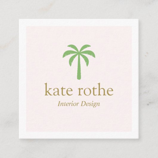 Tropisch-groene moderne palmboom contactkaartje (Voorkant)