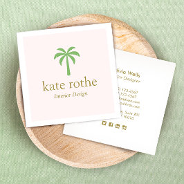 Tropisch-groene moderne palmboom contactkaartje