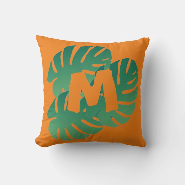 Tropisch Groene Monstera Leaves Kussen (Voorkant)