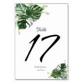 Tropisch Groene Monstera Leaves Wedding Kaart (Achterkant)