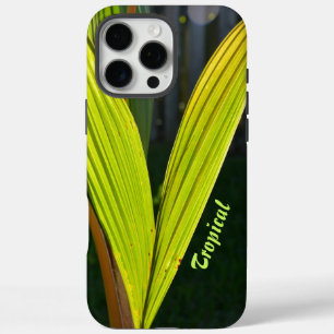 Tropisch groene palmbladeren gepersonaliseerd met iPhone 16 pro max hoesje