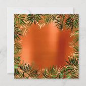 Tropisch groene palmbladlijst oranje koraal goud kaart (Achterkant)