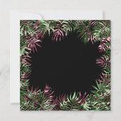 Tropisch groene palmbladlijst zwart wit burgundy kaart (Achterkant)