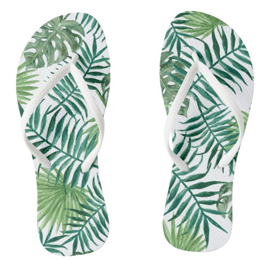 Tropisch Groene Palmen Teenslippers (Voetbed)