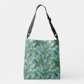 Tropisch groene planten bladeren crossbody tas (Achterkant)