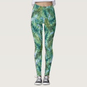 Tropisch groene planten bladeren leggings (Voorkant)