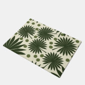 Tropisch groene regenwoud palmblad kunst deurmat (Schuin)