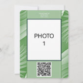 Tropisch groene trouwkaart Save The Date QR-code f (Achterkant)