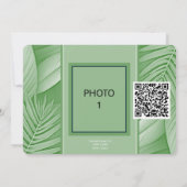 Tropisch groene trouwkaart Save The Date QR-code f (Achterkant)