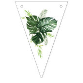 Tropisch groene Waterverf Monstera bruiloft decor Vlaggetjes (Eerste vlag)