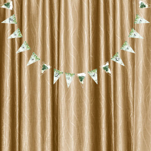 Tropisch groene Waterverf Monstera bruiloft decor Vlaggetjes