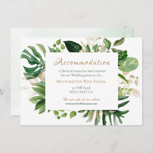 Tropisch groene Waterverf Monstera verlaat Lijst (Voorkant / Achterkant)