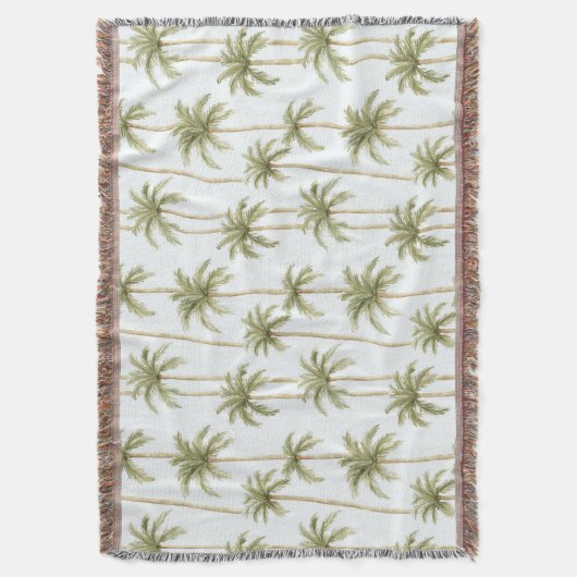 Tropisch groene witte palmbomen deken (Voorkant Verticaal)