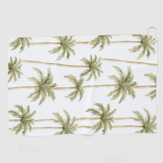 Tropisch groene witte palmbomen golfhanddoek (Horizontaal)