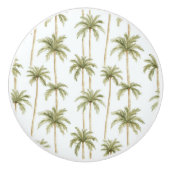 Tropisch groene witte palmbomen keramische knop (Voorkant)