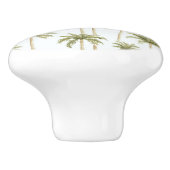 Tropisch groene witte palmbomen keramische knop (Zijkant)