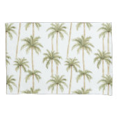 Tropisch groene witte palmbomen kussensloop (Voorkant-Links)