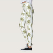Tropisch groene witte palmbomen leggings (Links)