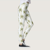 Tropisch groene witte palmbomen leggings (Rechts)