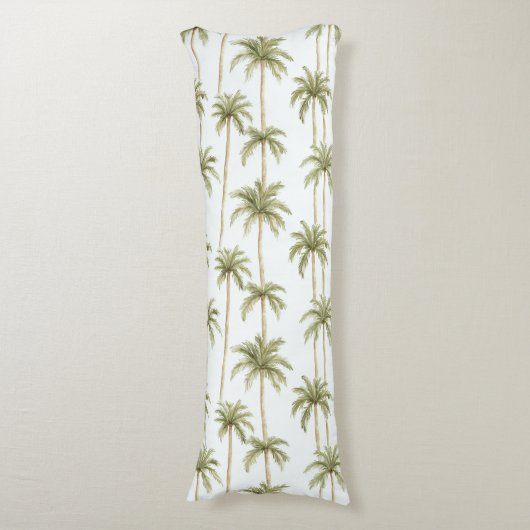 Tropisch groene witte palmbomen lichaamskussen (Voorkant Verticaal)
