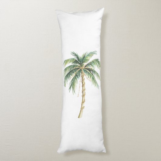 Tropisch groene witte palmbomen lichaamskussen (Achterkant (Verticaal))