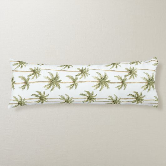 Tropisch groene witte palmbomen lichaamskussen (Voorkant)