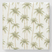Tropisch groene witte palmbomen stenen onderzetter (Voorkant)