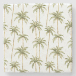 Tropisch groene witte palmbomen stenen onderzetter